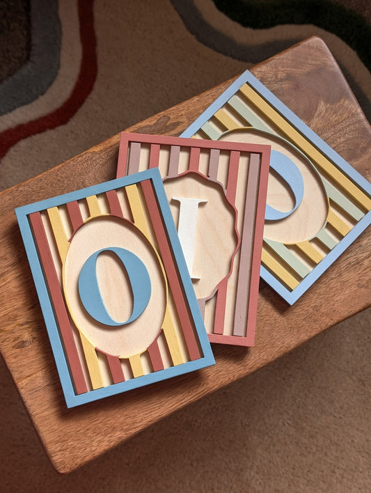 Custom Framed Initial Sign