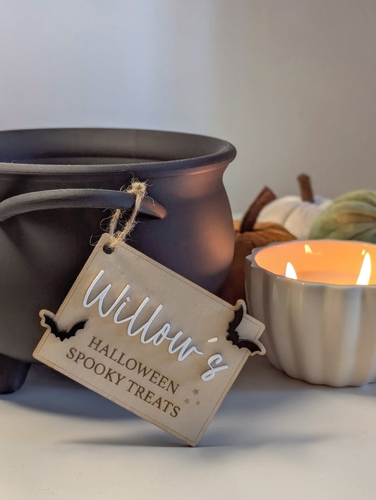 Halloween Boo Basket Name Tag