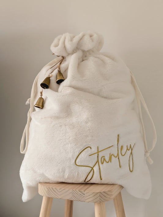 Personalised Fluffy Santa Sack