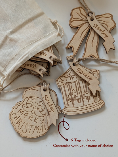 Custom (Set of 6) Hand Drawn Present Tags