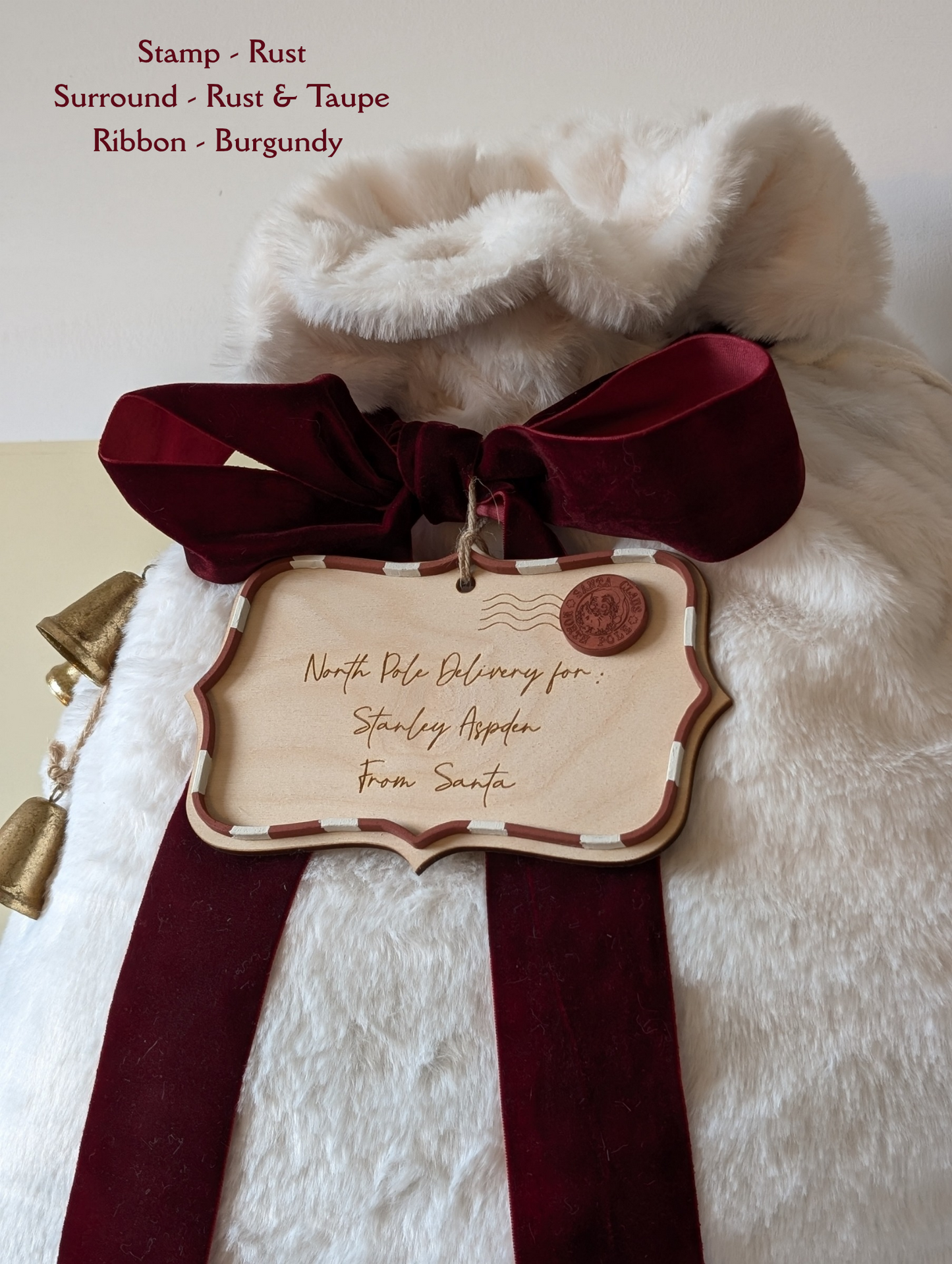 Custom Santa's Delivery (Wooden Tag and Sack Options)