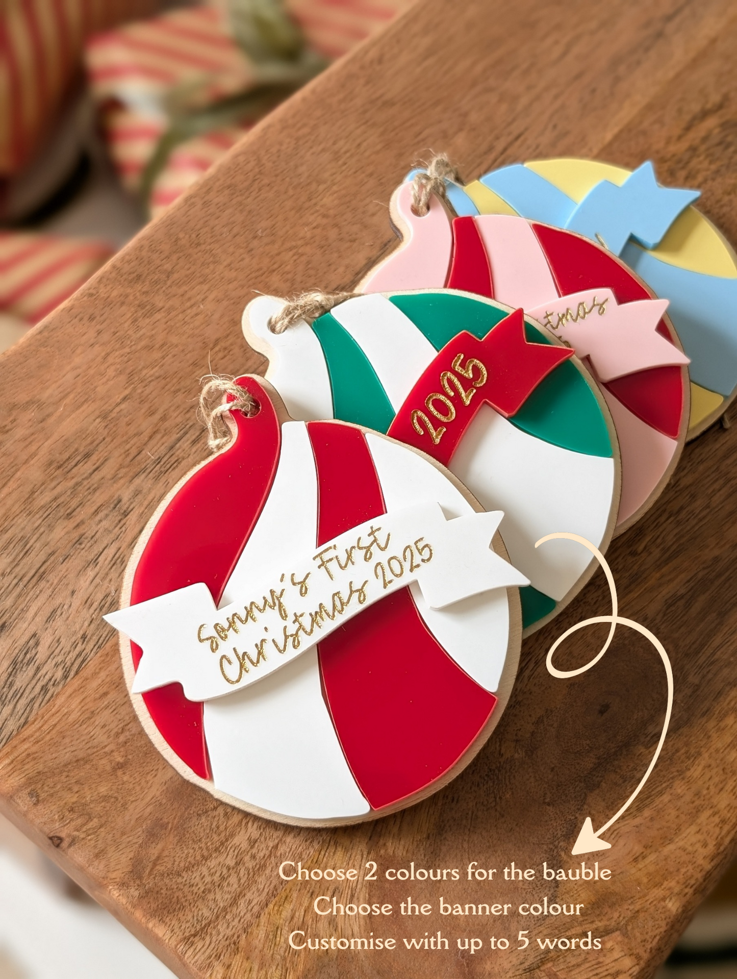 Custom Retro Swirl Bauble