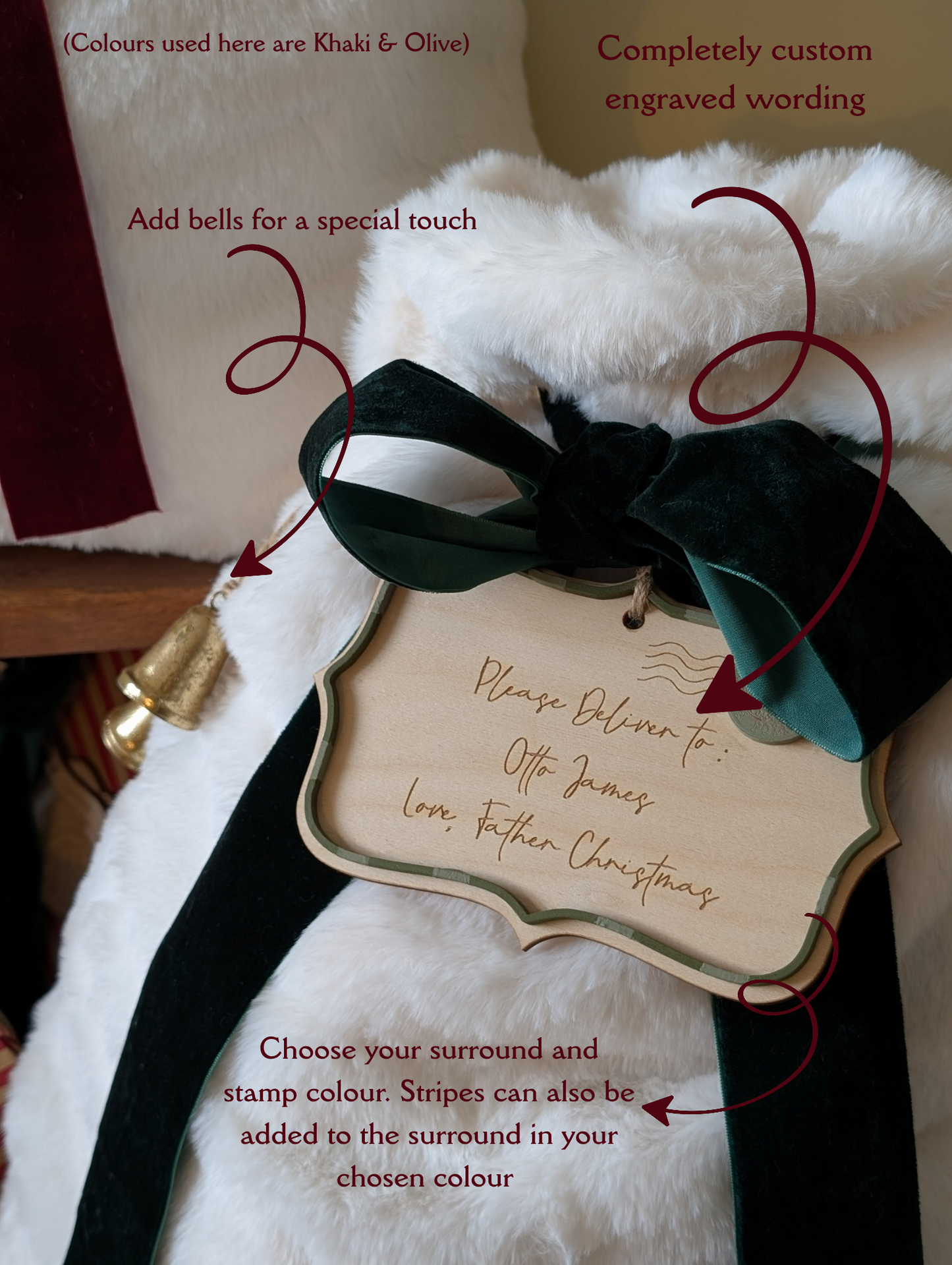 Custom Santa's Delivery (Wooden Tag and Sack Options)