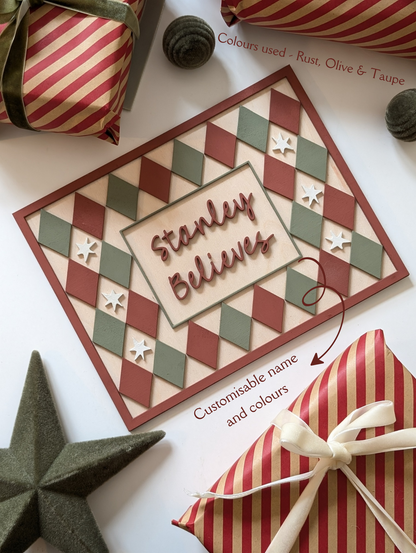 Custom Christmas Checkerboard Sign