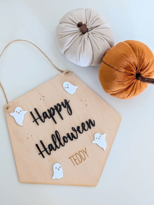 Personalised Engraved Happy Halloween Sign