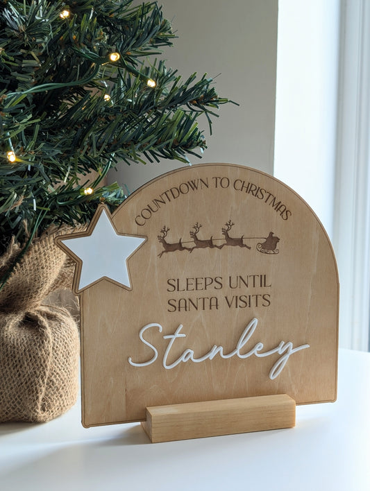 Custom Christmas Countdown Sign