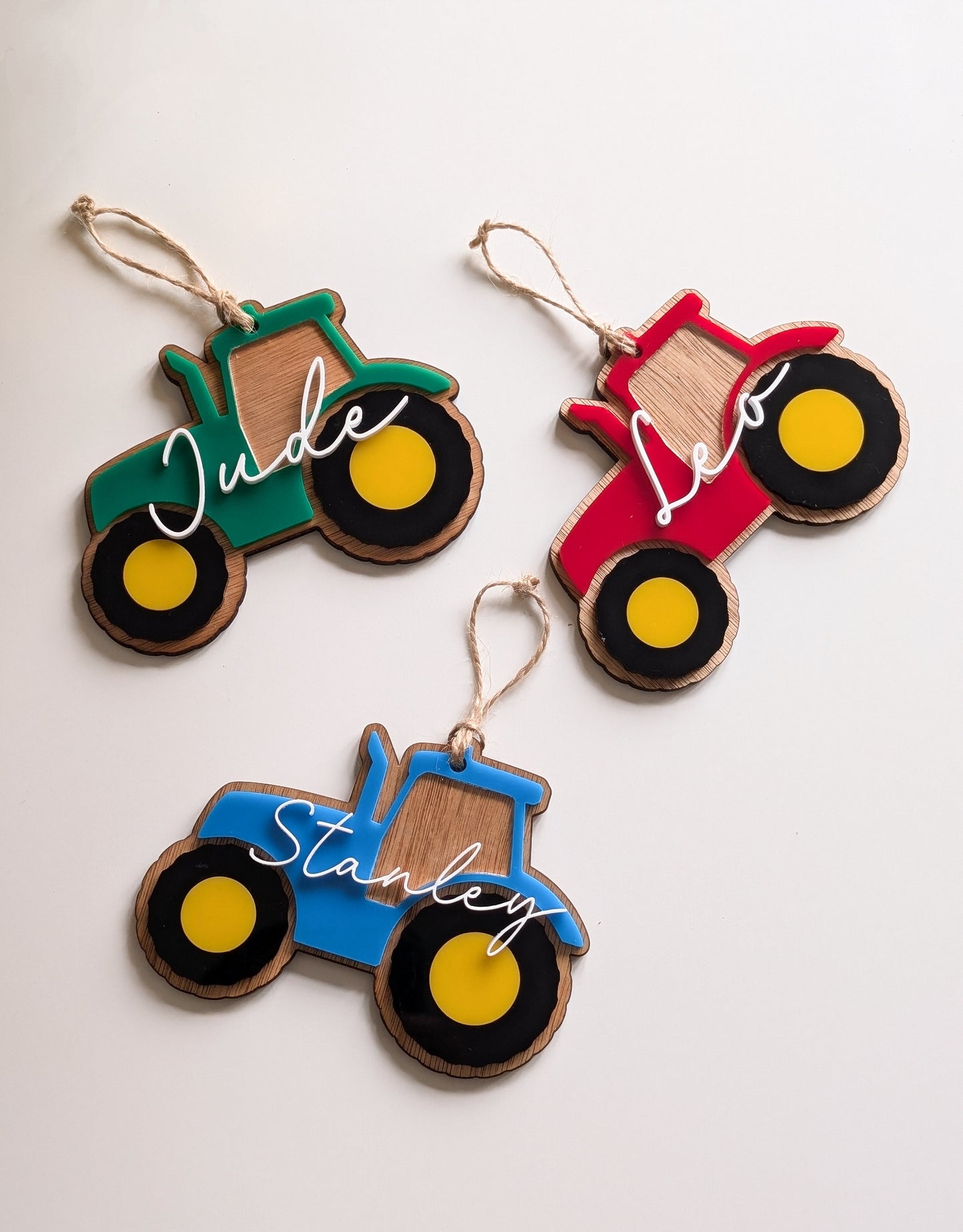 Personalised Tractor Tree Decorations