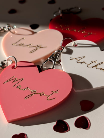Personalised Heart Keyring