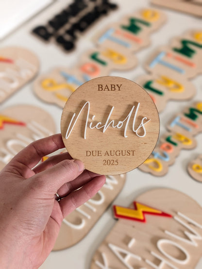 Personalised Pregnancy Announcement Sign