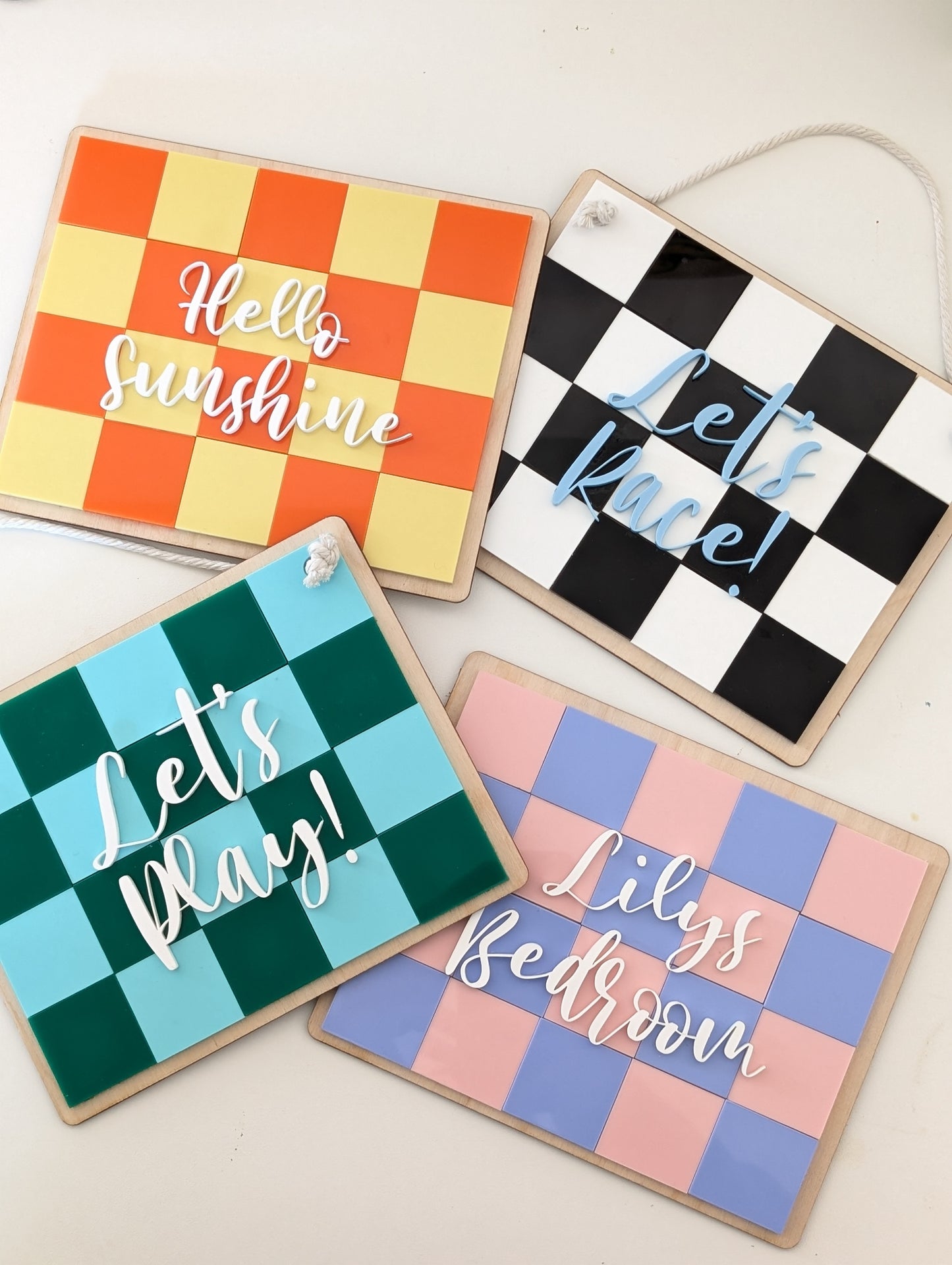 Personalised Checkerboard Sign