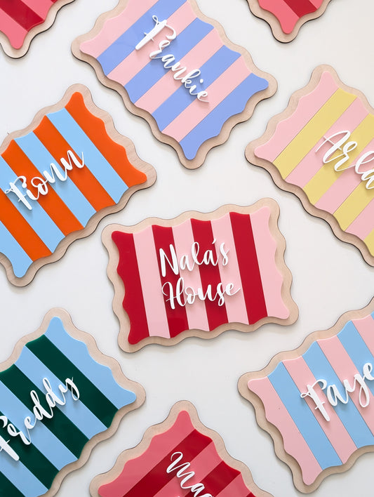 Personalised Striped Signs