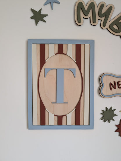 Custom Framed Initial Sign
