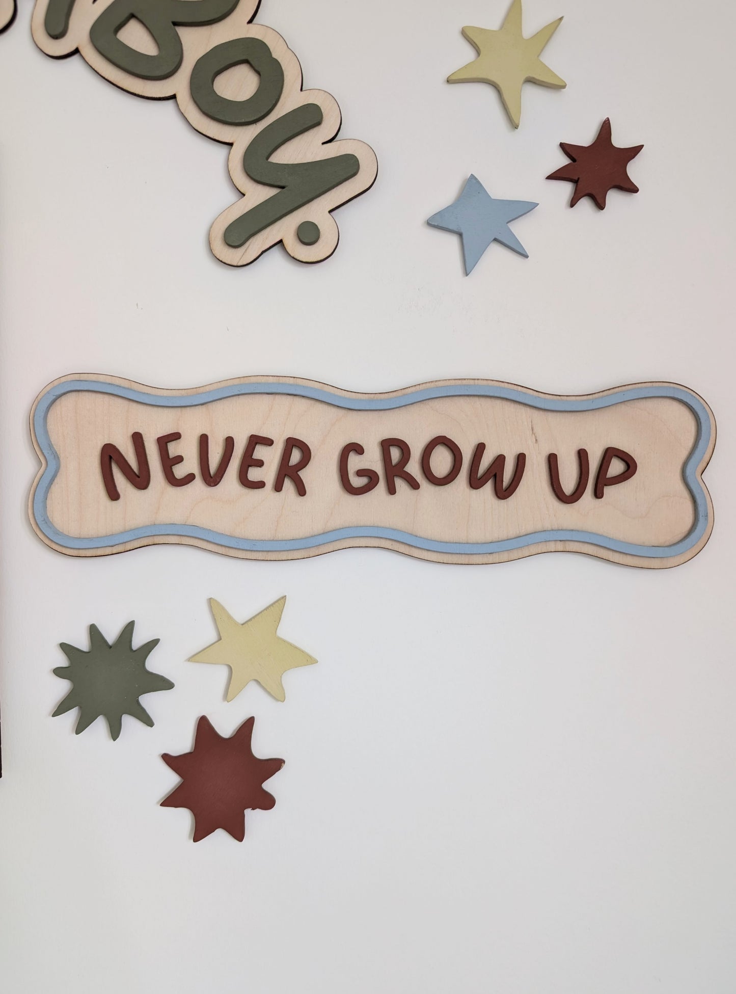 'Never Grow up' Wavy Sign