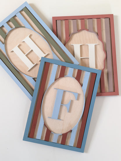 Custom Framed Initial Sign