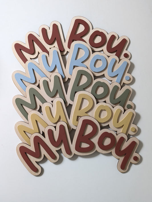 'My Boy' Curved Sign