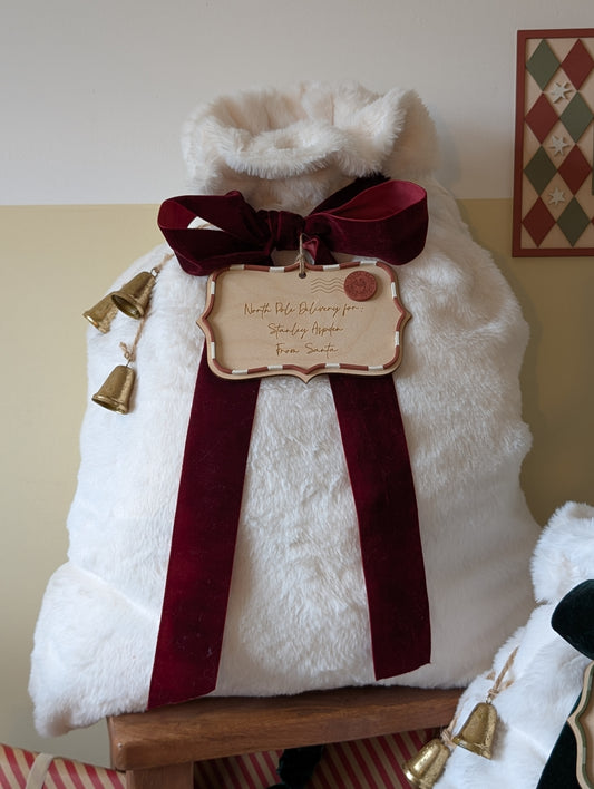 Custom Santa's Delivery (Wooden Tag and Sack Options)