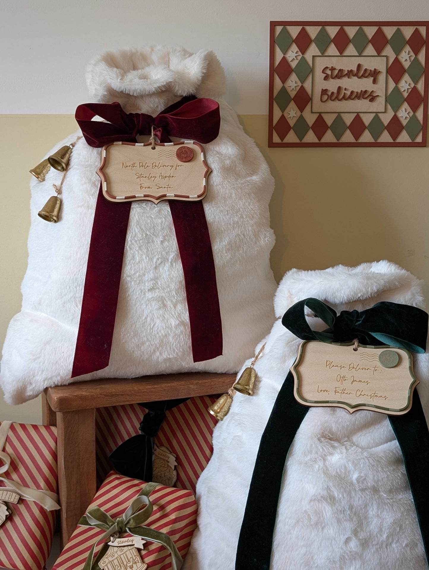 Custom Santa's Delivery (Wooden Tag and Sack Options)