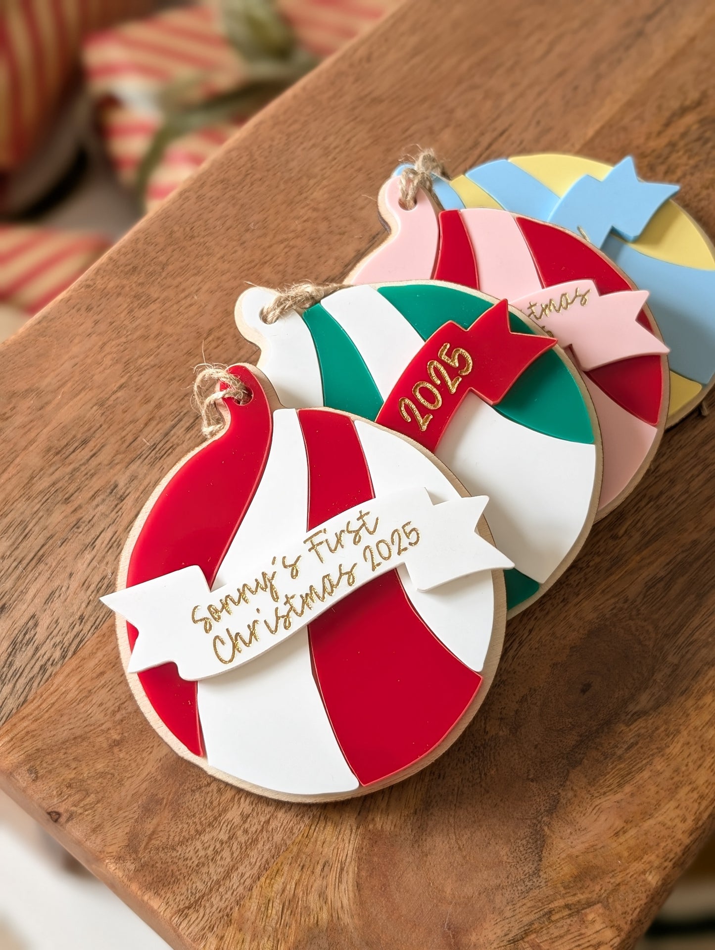 Custom Retro Swirl Bauble