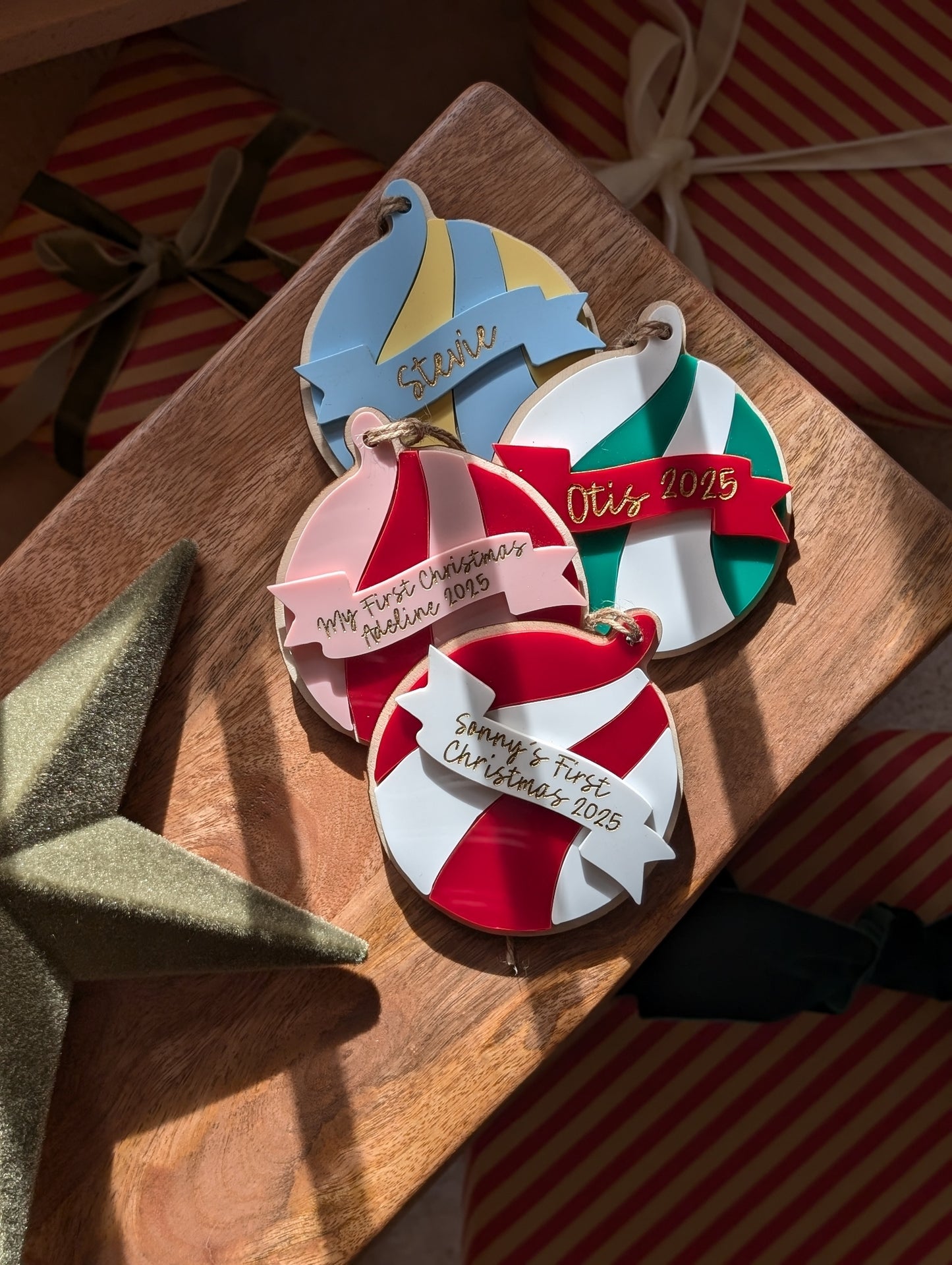 Custom Retro Swirl Bauble