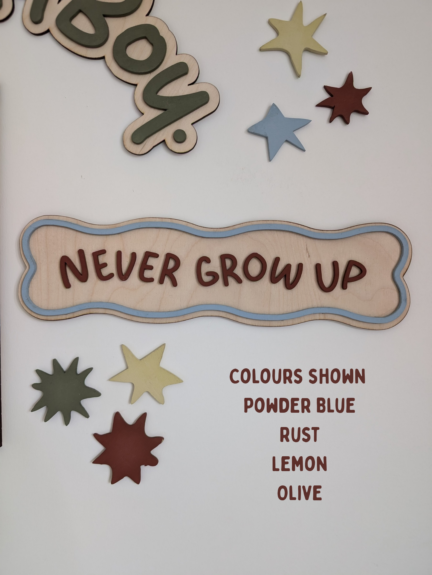 'Never Grow up' Wavy Sign