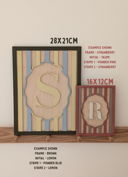 Custom Framed Initial Sign