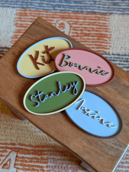 Custom Retro Name Badges
