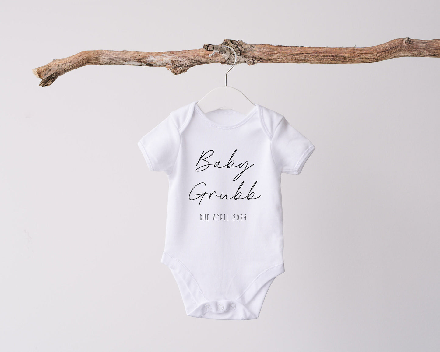 Personalised Baby Due Date Babygrow | Custom Baby Shower Gift | Baby Keepsake | Personalised Baby Gift | Pregnancy Reveal | Handmade