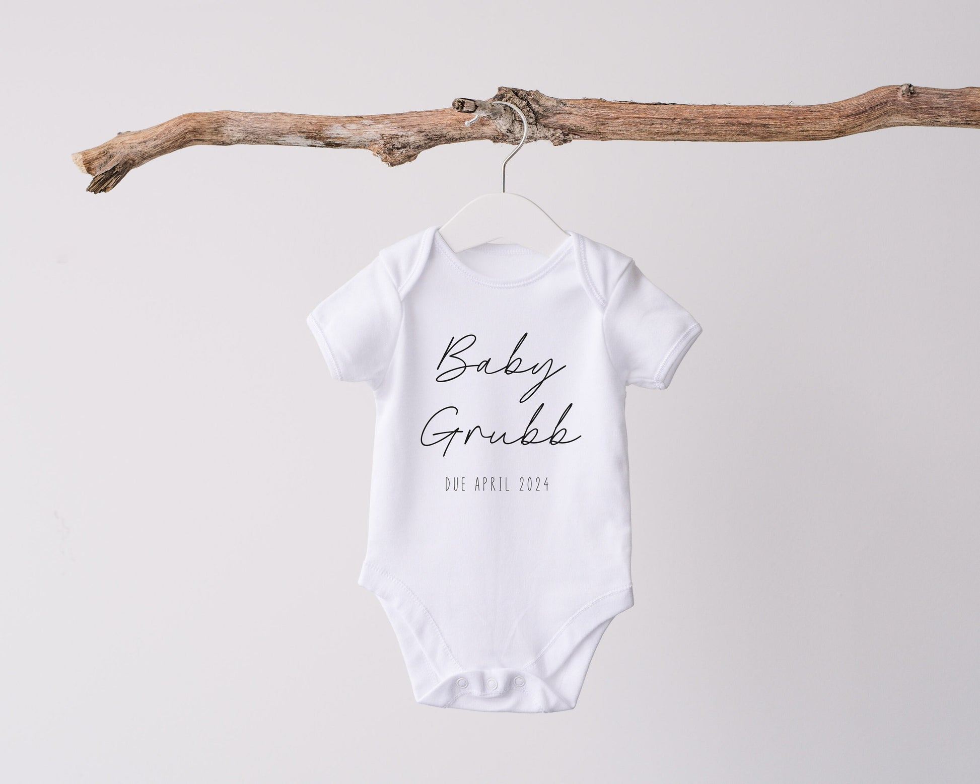 Personalised Baby Due Date Babygrow | Custom Baby Shower Gift | Baby Keepsake | Personalised Baby Gift | Pregnancy Reveal | Handmade