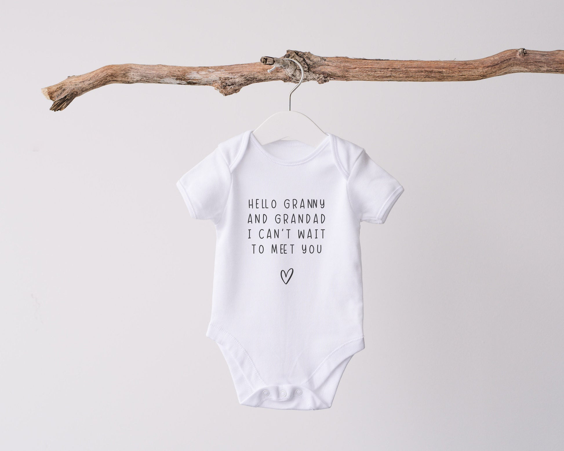 Personalised Hello Grandparents Babygrow | Custom Baby Gift | Pregnancy Announcement | Baby Gift | Handmade | Baby Shower Gift | Hello Nanny