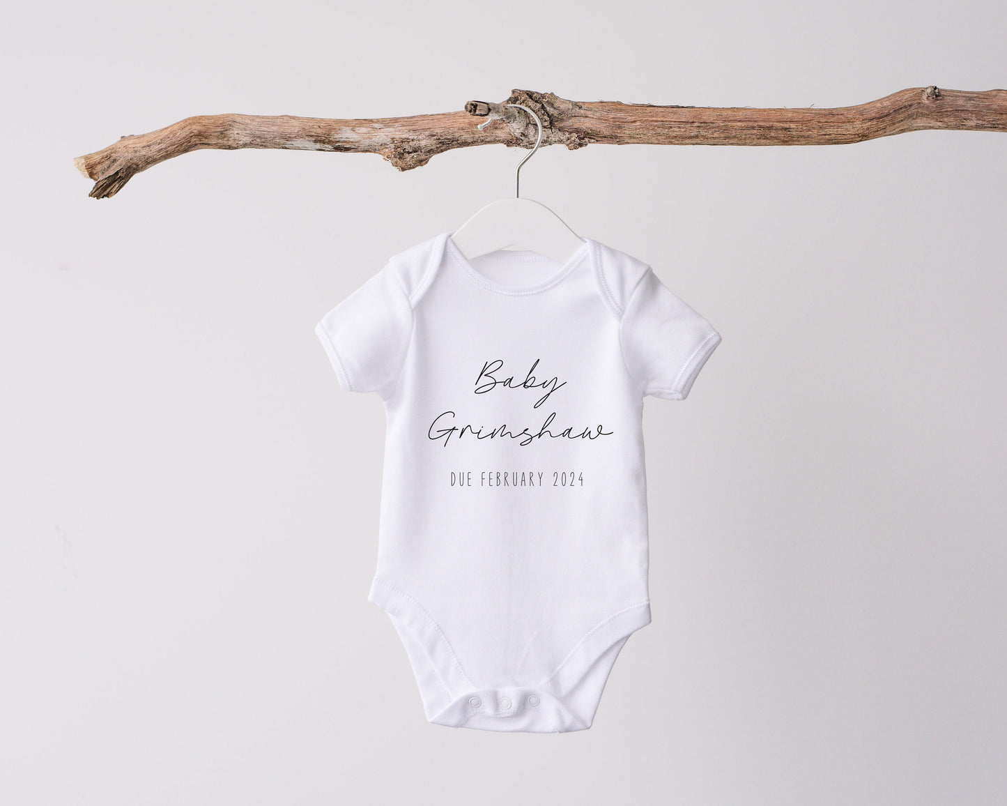 Personalised Baby Due Date Babygrow | Custom Baby Shower Gift | Baby Keepsake | Personalised Baby Gift | Pregnancy Reveal | Handmade